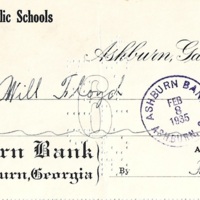 Ashburn Public Schools Bank Statement Checks - Feb 8, 1935 - Ck #2087 - Will Floyd.jpg