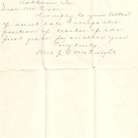 Letter from teacher [Mrs. J.C. McKnight] to FM Tison accepting position - April 25, 1934.jpg