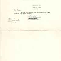 Ashburn Public Schools - Memo from C.J. Cheves (superintendent) to F.M. Tison - Feb 5, 1931.jpg