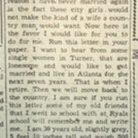 Former Turner County Man Wants A Wife