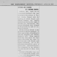 The Montgomery Monitor - April 28, 1910 - Albert Royal and Charles Jackson lynching.jpg