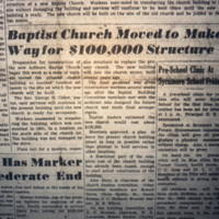 Baptist Church Moved to Make Way for $100,000 Structure