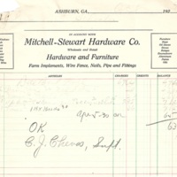 Ashburn Public Schools - Mitchell-Stewart Hardware Co. bill October 1929 2.jpg