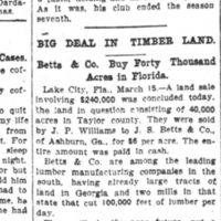 Betts &amp; Co. Buy Forty Thousand Acres in Florida