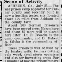 War Prison Camp Scene of Activity