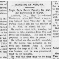 Hanging at Auburn [Ashburn], c. 1907
