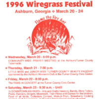 Wiregrass Festival Small Flyer with schedule - March 20-24, 1996.pdf