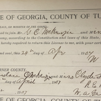 Marriage Certificate of Clyde Shinger McKenzie and G.C. McKenzie.jpg