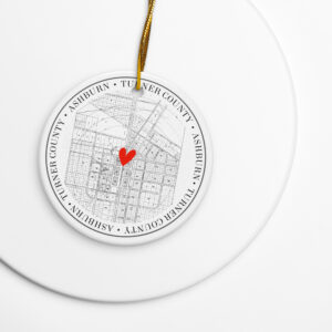 Ashburn Map Ceramic ornament
